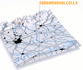 3d view of San Damiano al Colle