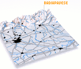 3d view of Badia Pavese