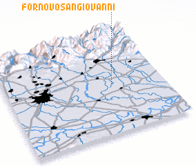 3d view of Fornovo San Giovanni