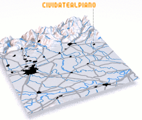 3d view of Cividate al Piano