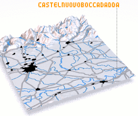 3d view of Castelnuovo Bocca dʼAdda