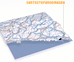 3d view of Santo Stefano di Magra