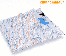 3d view of Churāchāndpur
